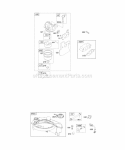 Carburetor Fuel Supply Diagram and Parts List for 12R602-0115-F1  Briggs and Stratton Engine